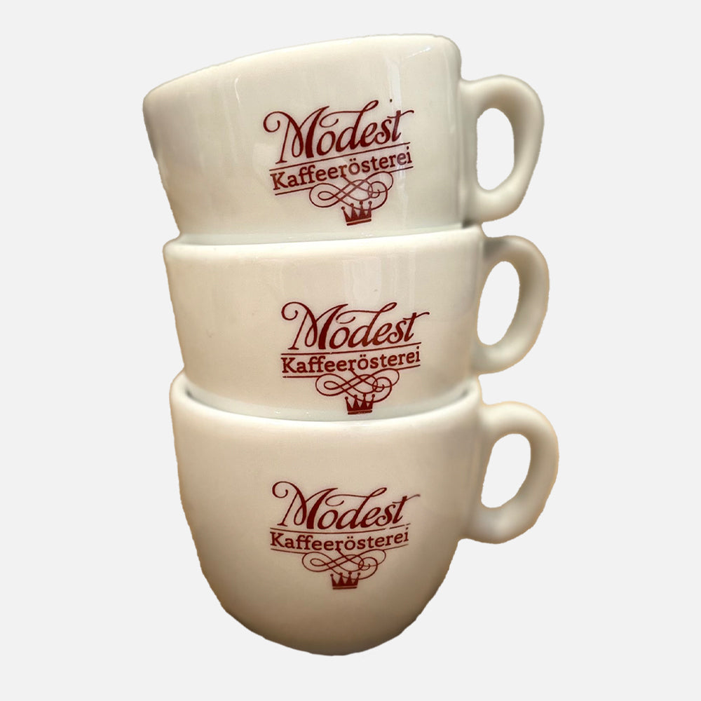Espressotassen inkl. Unterteller (1 Lage = 25 Tassen) – Modest Kaffeerösterei