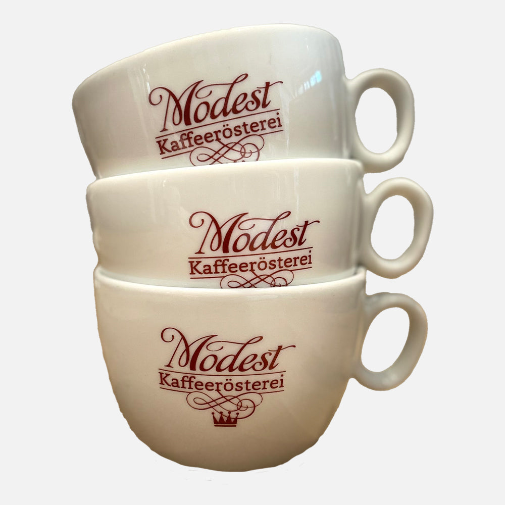Kaffeetassen inkl. Unterteller (1 Lage = 16 Tassen) – Modest Kaffeerösterei