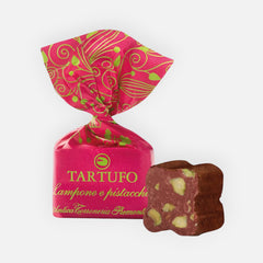 Tartufo Lampone e Pistacchio - Schokoladentrüffel mit Pistazien und Himbeere